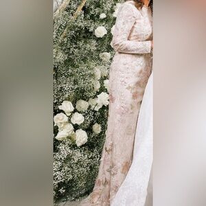 Mac Duggal Floral Embroidered Lace Trumpet Gown